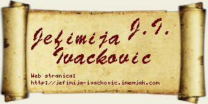 Jefimija Ivačković vizit kartica